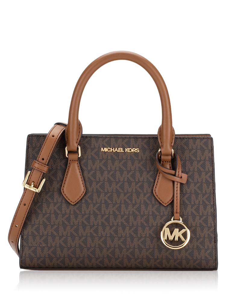 Michael Kors Signature Sheila Small Center Zip Satchel Brown