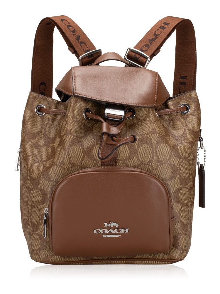 Coach CR130 Signature Pace Backpack Khaki Saddle