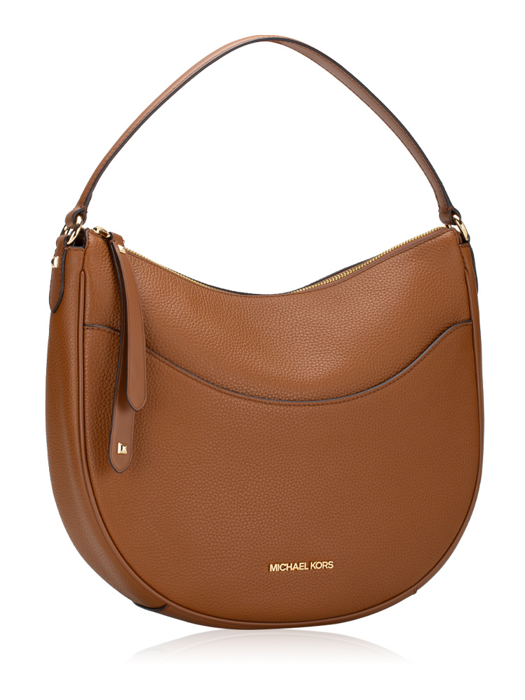 Michael Kors Dover Large Leather Half Moon Shoulder Bag Luggage
