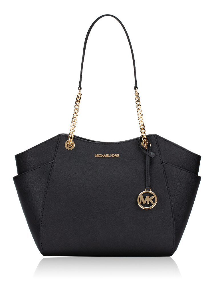Michael Kors Jet Set Travel Large Chain Shoulder Tote Black