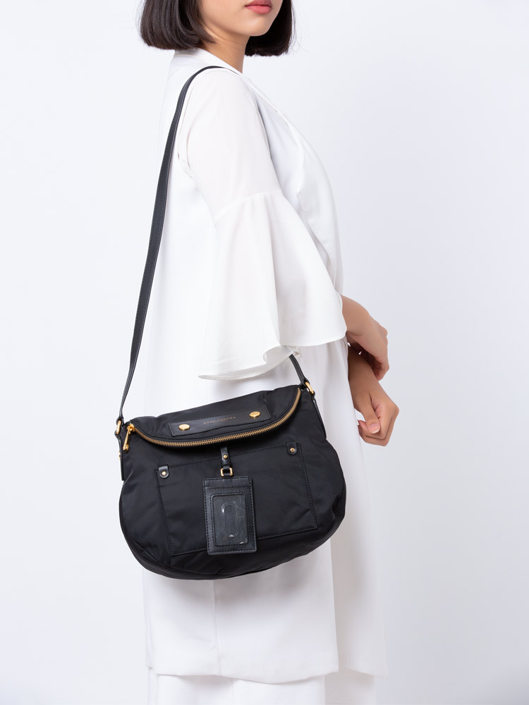 Marc Jacobs Preppy Nylon Sasha Crossbody Black Gold