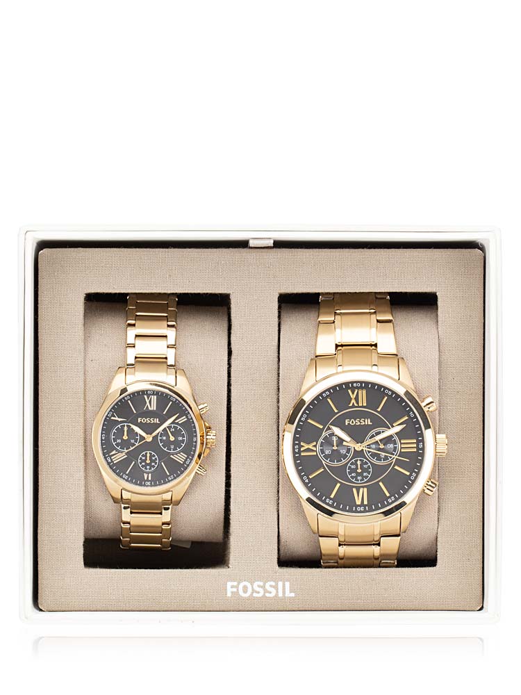 Fossil BQ2400 His and Her Chronograph Stainless Gold
