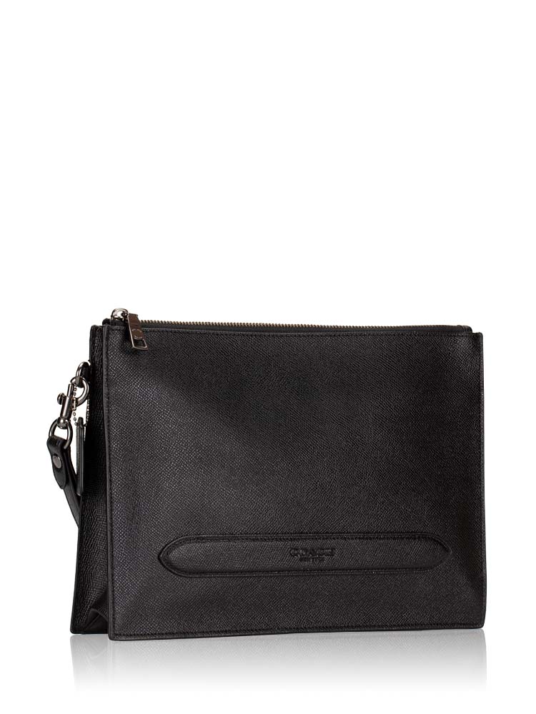 Coach Men 68154 Structured Top Zip Pouch Black
