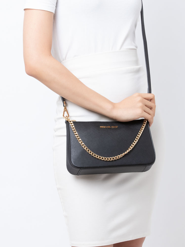 Michael Kors Jet Set Travel Medium Zip Pouchette Black