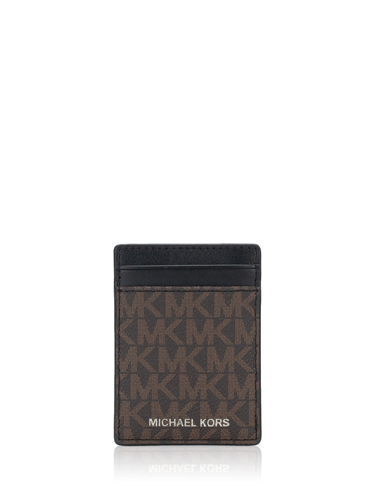 Michael Kors Gifting Monogram Money Clip Card Case Set Brown Black