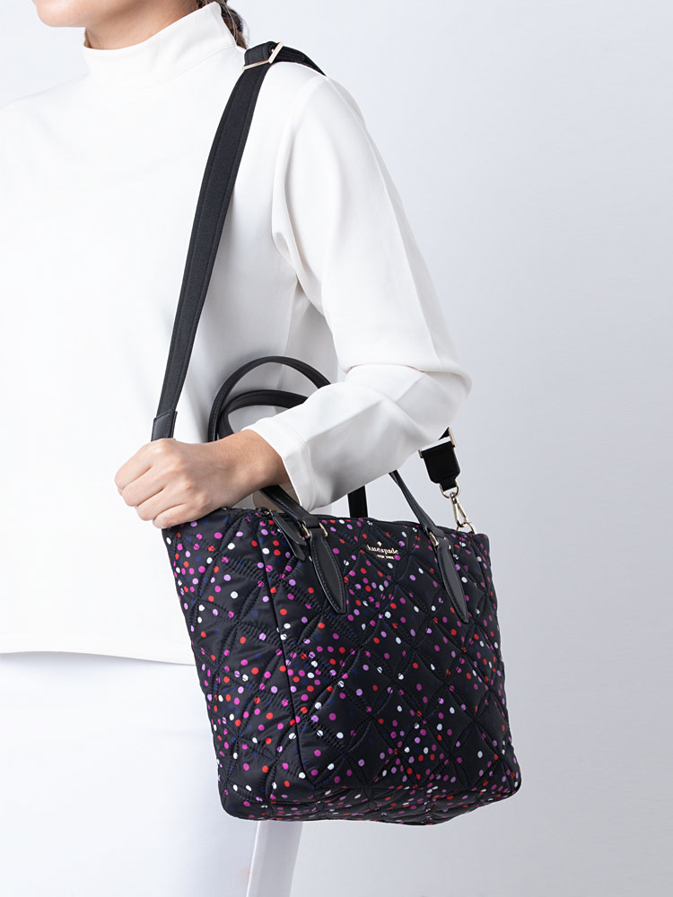 Kate Spade Jae Quilted Nylon Festive Confetti Medium Satchel Multi