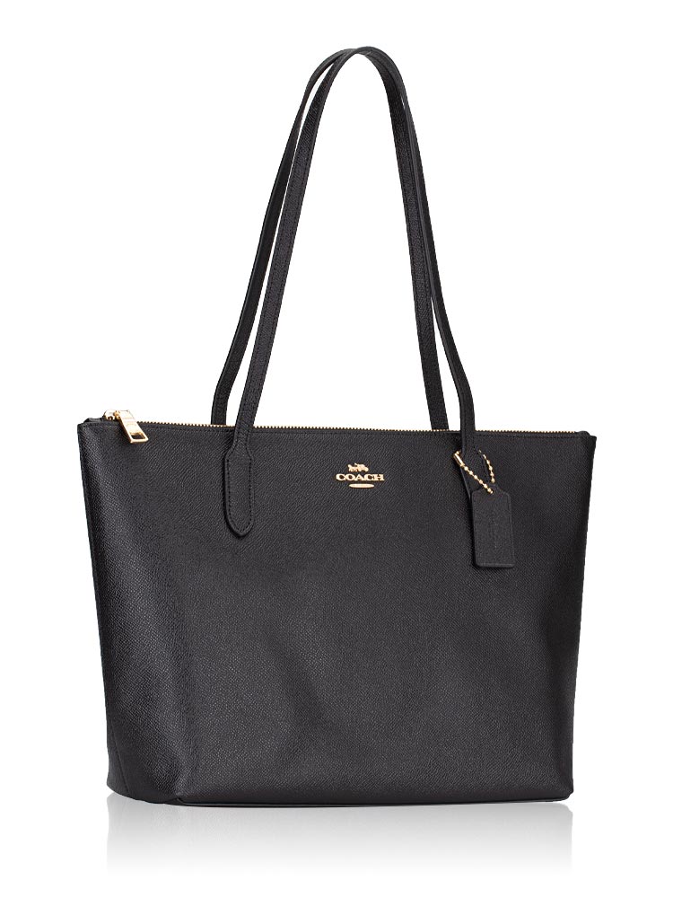 Coach 4454 Crossgrain Top Zip Tote Black