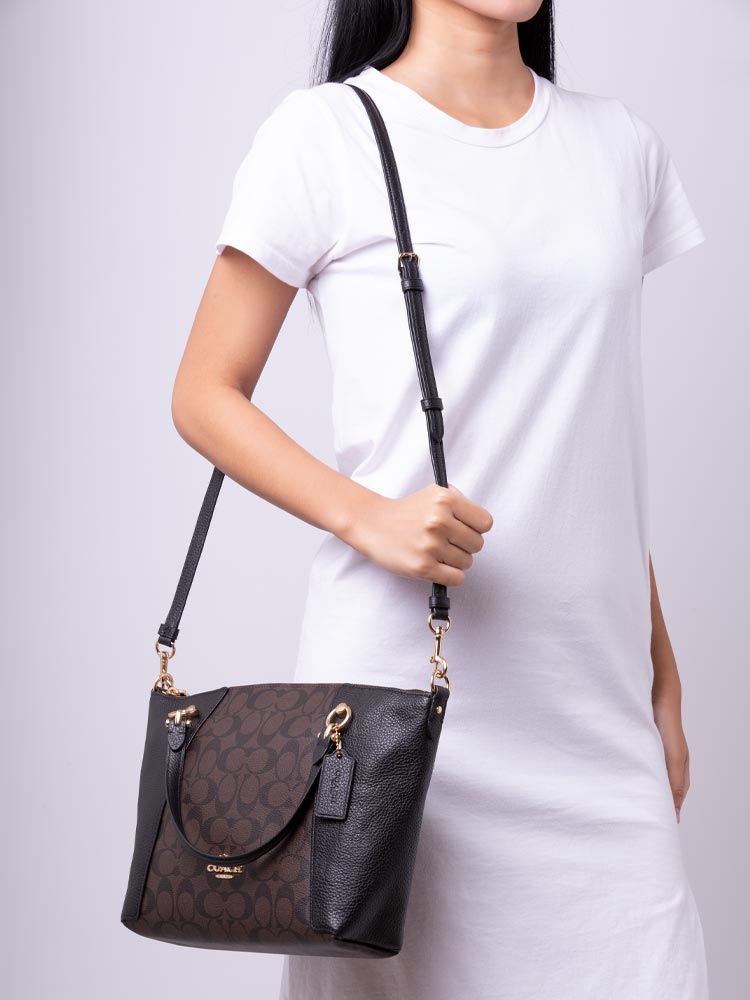 Coach C6230 Signature Kacey Satchel Brown Black
