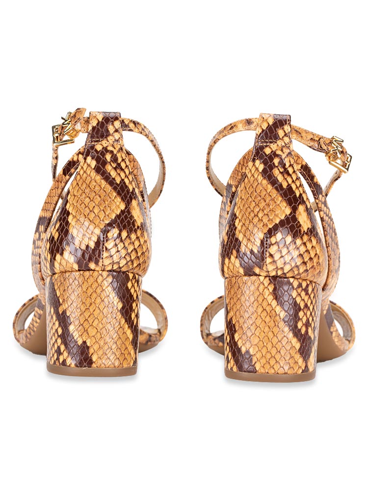 Cardi metallic snake embossed leather sandal deals