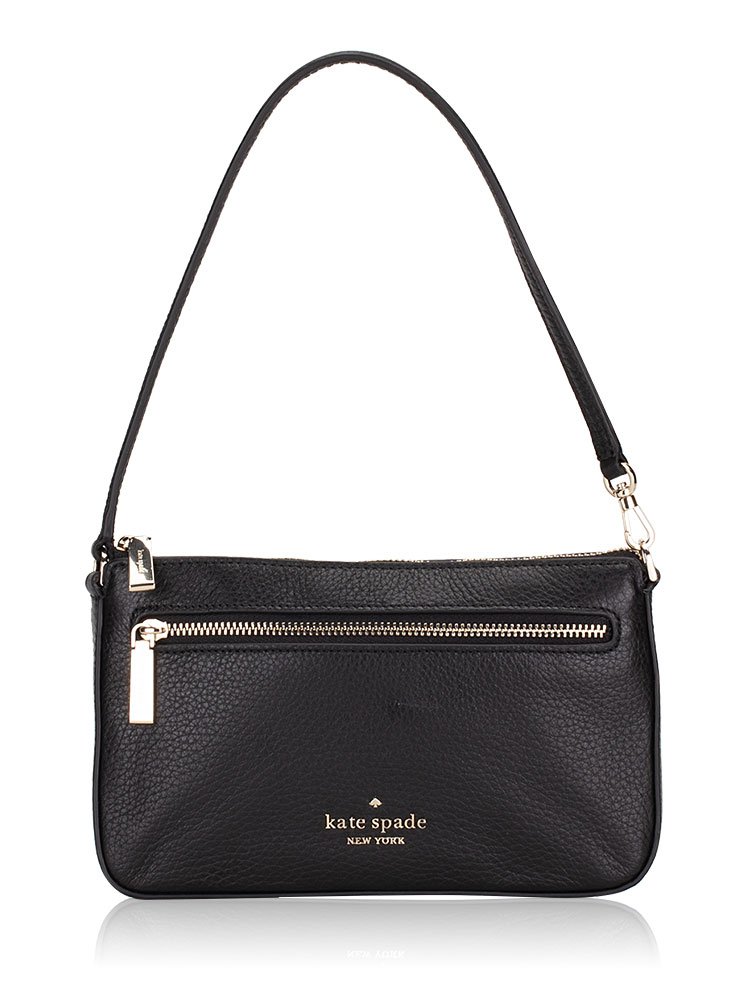 Kate Spade Leila Pebble Leather Convertible Wristlet Black