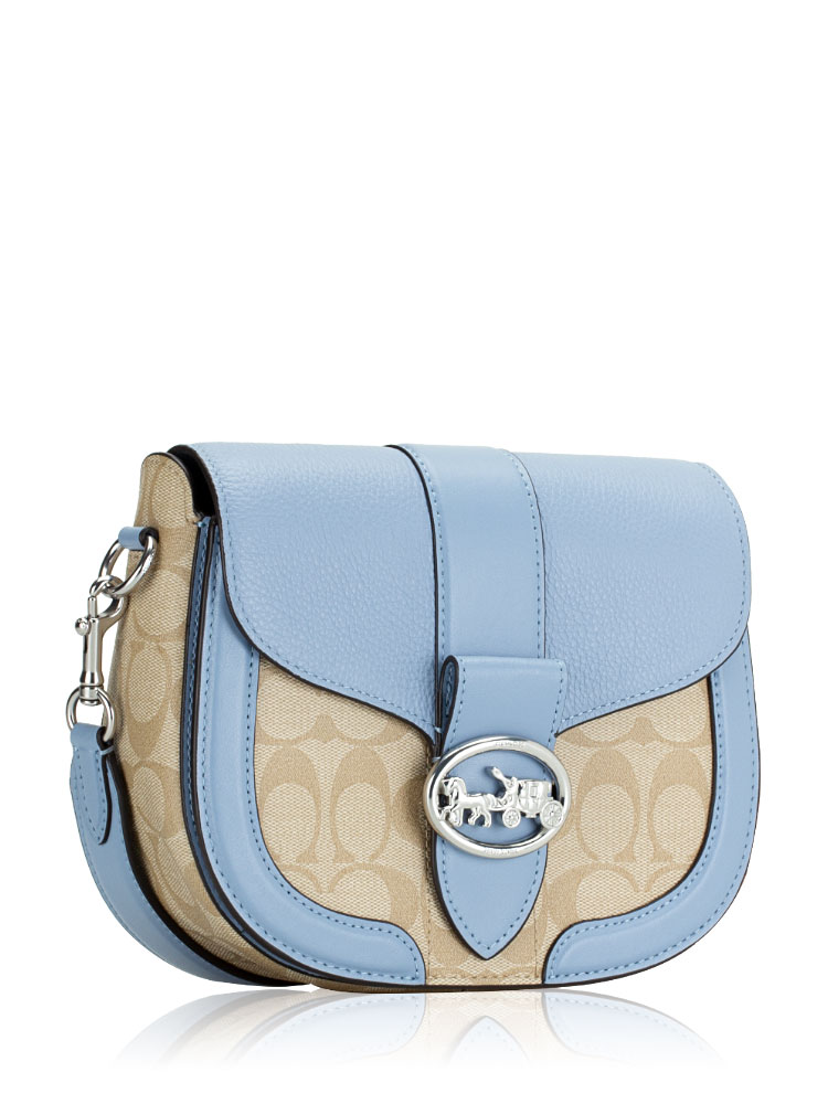 Coach hot Georgie Saddle Bag In Signature Chambray