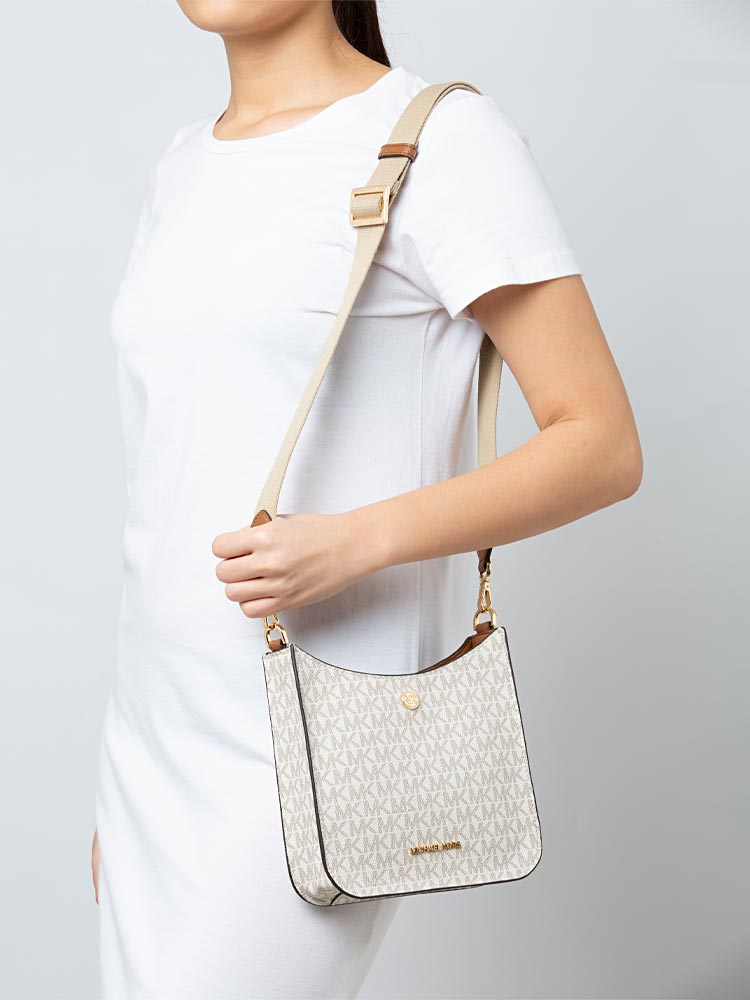 Michael Kors Briley Signature Small Messenger Vanilla