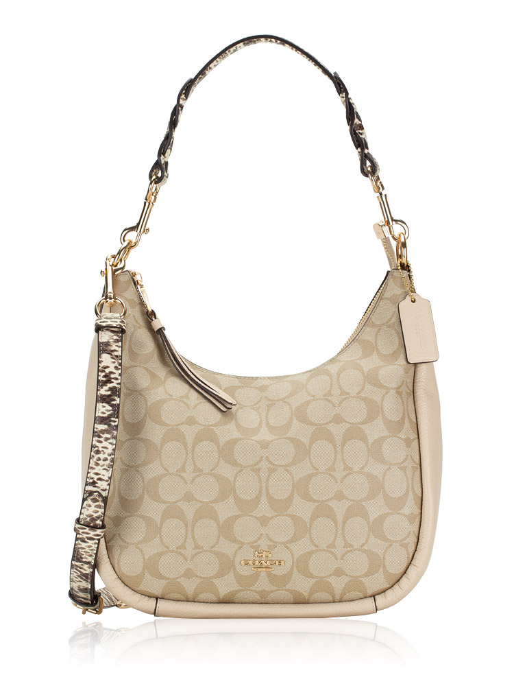 Coach elle hobo discount in signature canvas