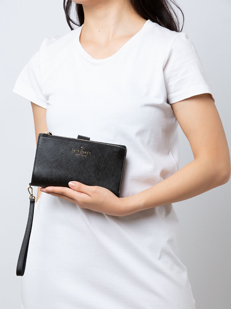 Kate spade grand street leather zip around travel wallet & clutch outlet