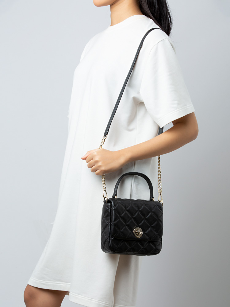 Kate Spade Natalia Quilted Leather Square Crossbody Bag Black