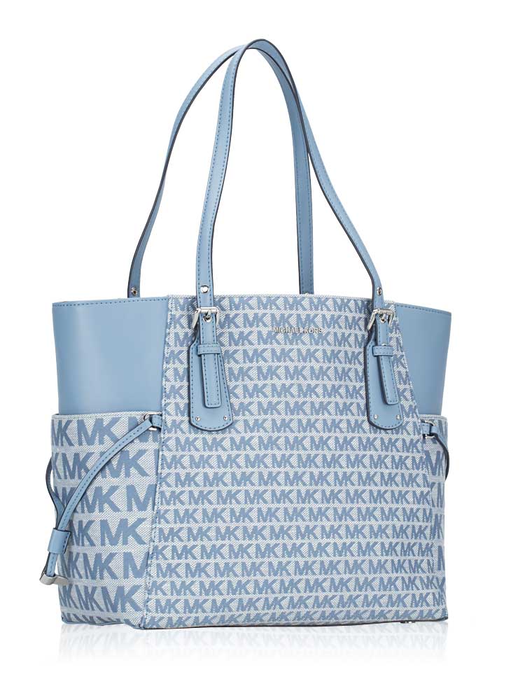 Michael Kors Voyager Monogram Canvas EW Tote Chambray