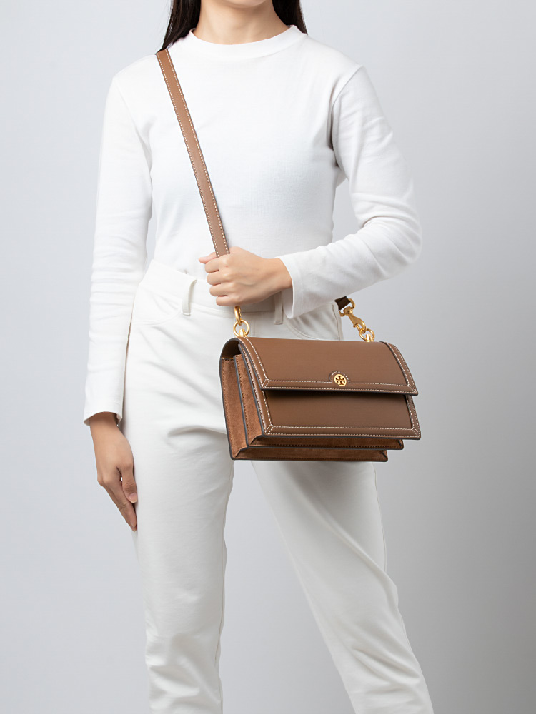 Tory burch leather shoulder outlet bag