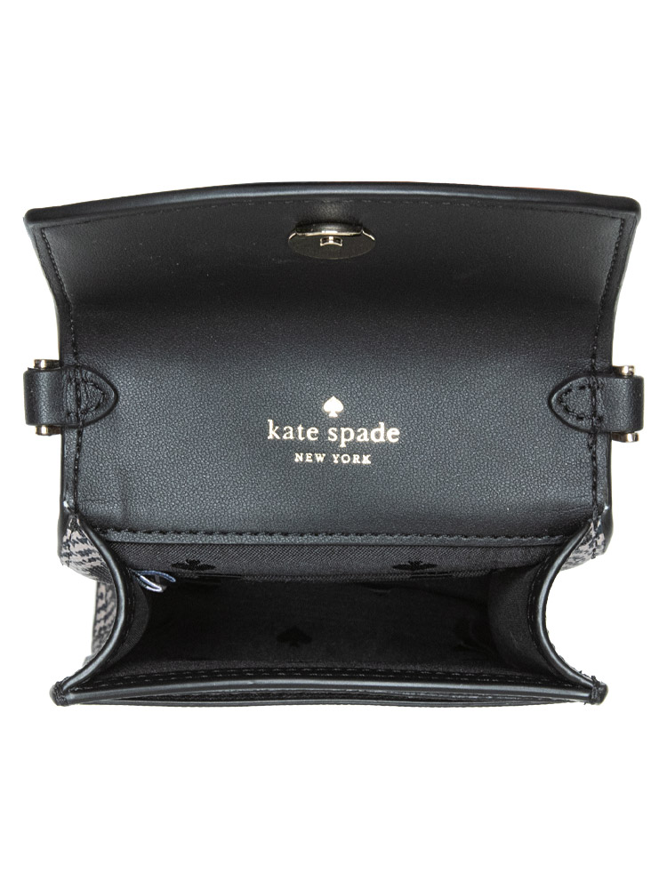 Kate Spade Staci NS Herringbone Floral Flap Phone Crossbody Black