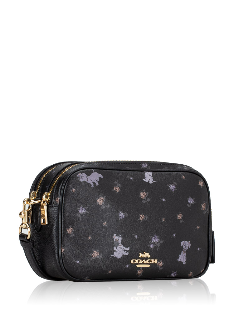 Coach X Disney 91126 Jes Dalmatian Floral Print Crossbody Black Multi