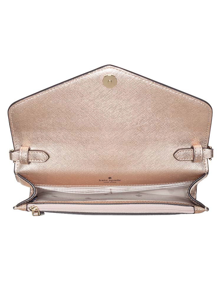 Kate spade top rose gold clutch