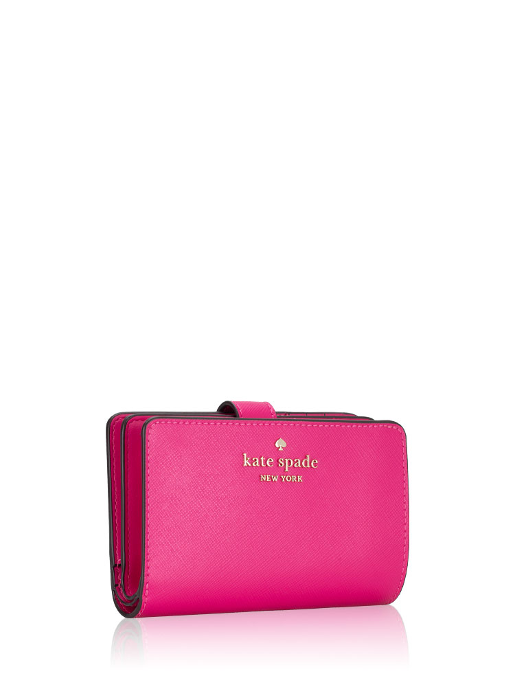 Kate Spade Staci Medium Compact Bifold Wallet Deep Hibiscus