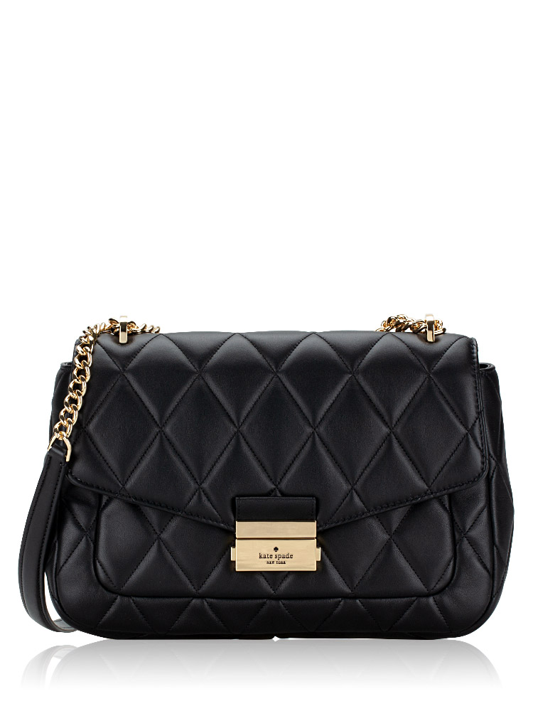 Black quilted shop shoulder bag