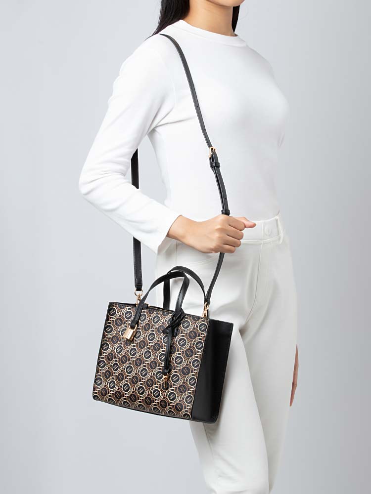 Marc Jacobs H003M12FA22 Signature Mini Grind Tote Bag Black Multi