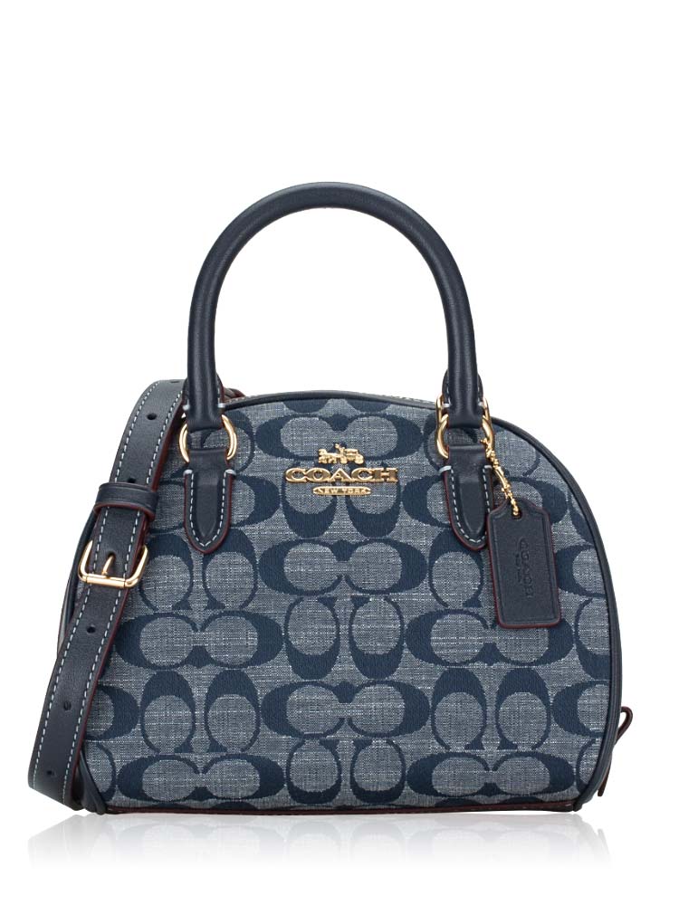 Coach CH140 Signature Chambray Sydney Satchel Bag Denim Multi