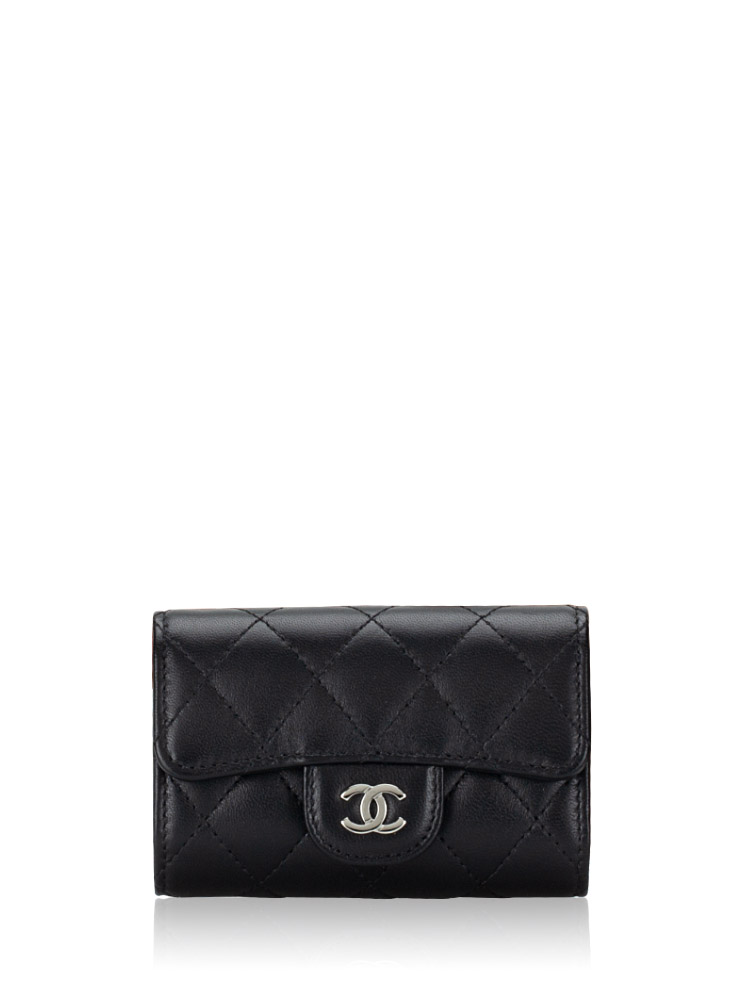 Chanel Lambskin Classic 4 Key Holder Wallet Black
