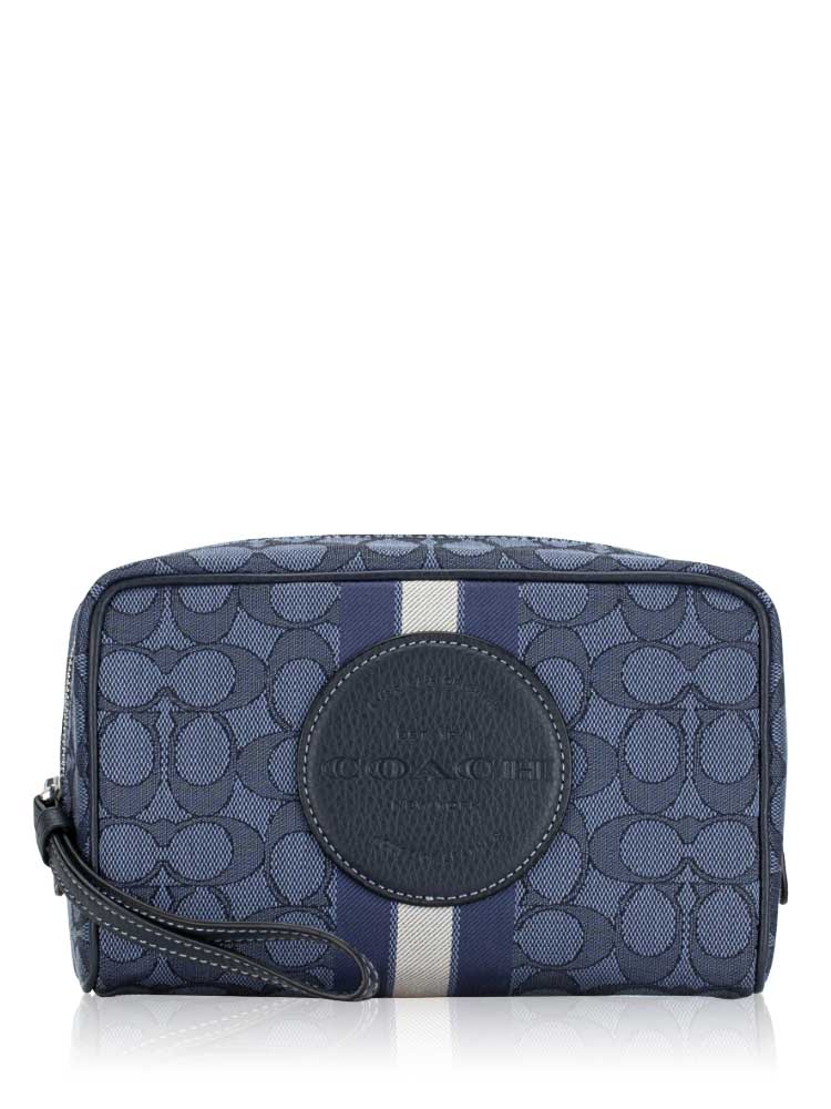 Coach C9119 Signature Legacy Dempsey Boxy 20 Cosmetic Case Denim Midnight Navy Multi