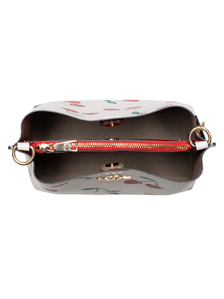 Coach CF422 Cherry Leather Bucket 22 Chalk Multi