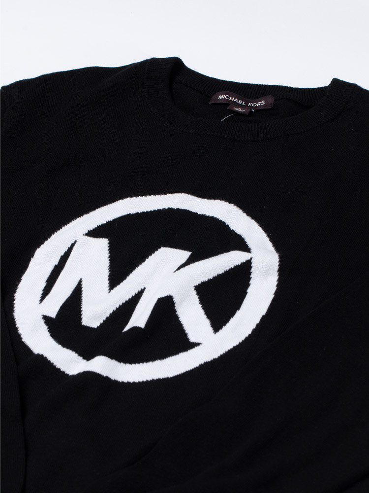 Michael Kors Men Cotton Long Sleeve Sweater Black Sz L