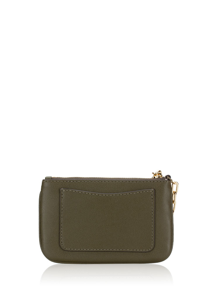 Michael Kors Parker Leather Small Key Card Holder Olive