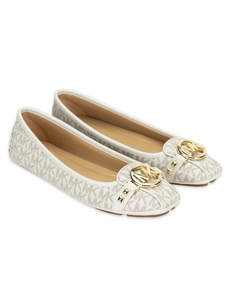 Michael Kors Fulton Stud Signature Flats Vanilla Sz 9.5