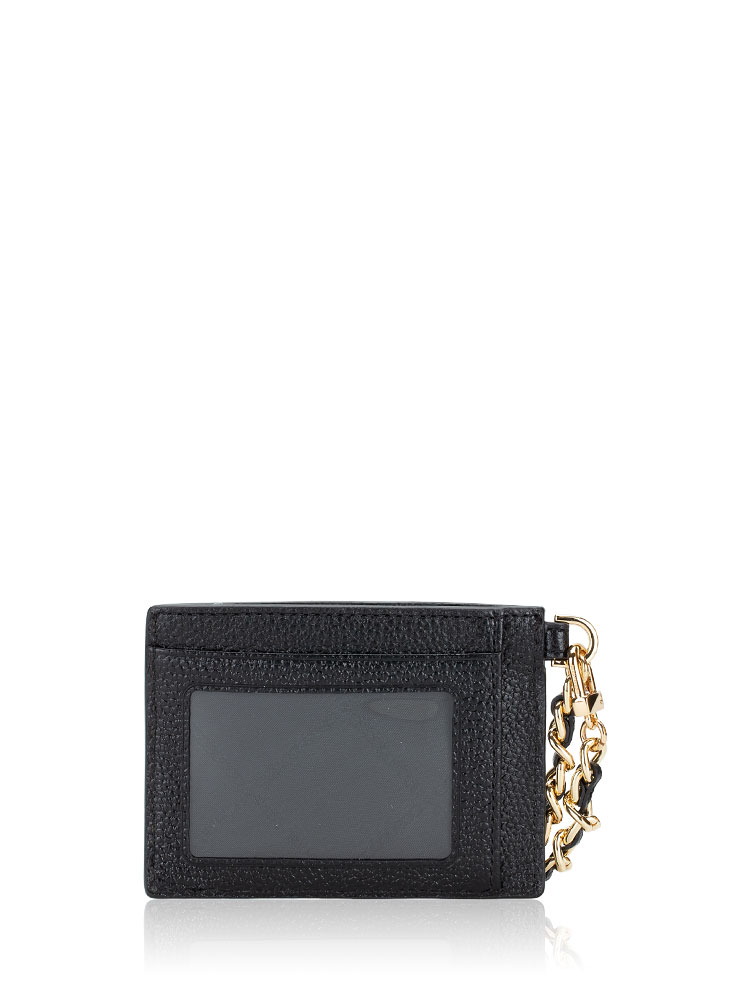 Michael Kors Jet Set Charm Small Leather Id Chain Card Holder Black