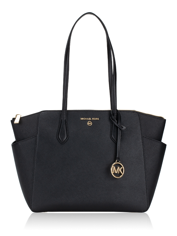 Black zip sales shopper bag