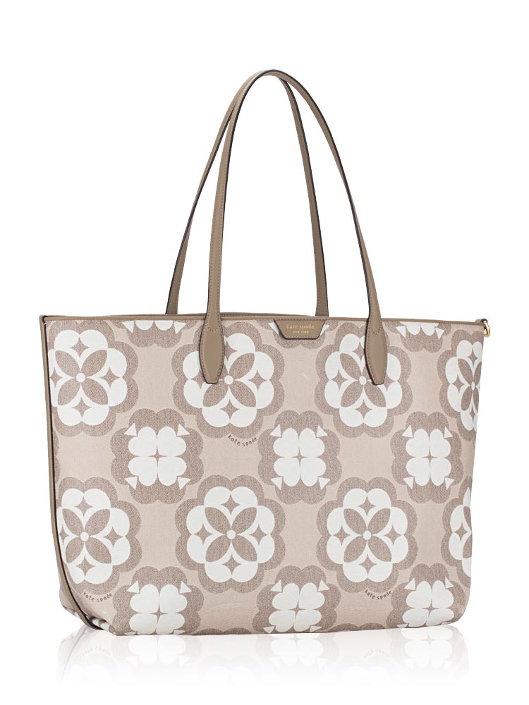 Kate Spade Sutton Spade Flower Monogram Coated Canvas Large Tote
