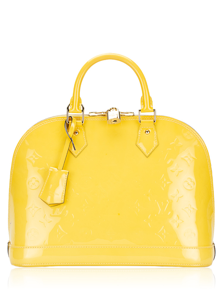 Louis Vuitton Yellow Vernis Monogram Alma PM Louis Vuitton