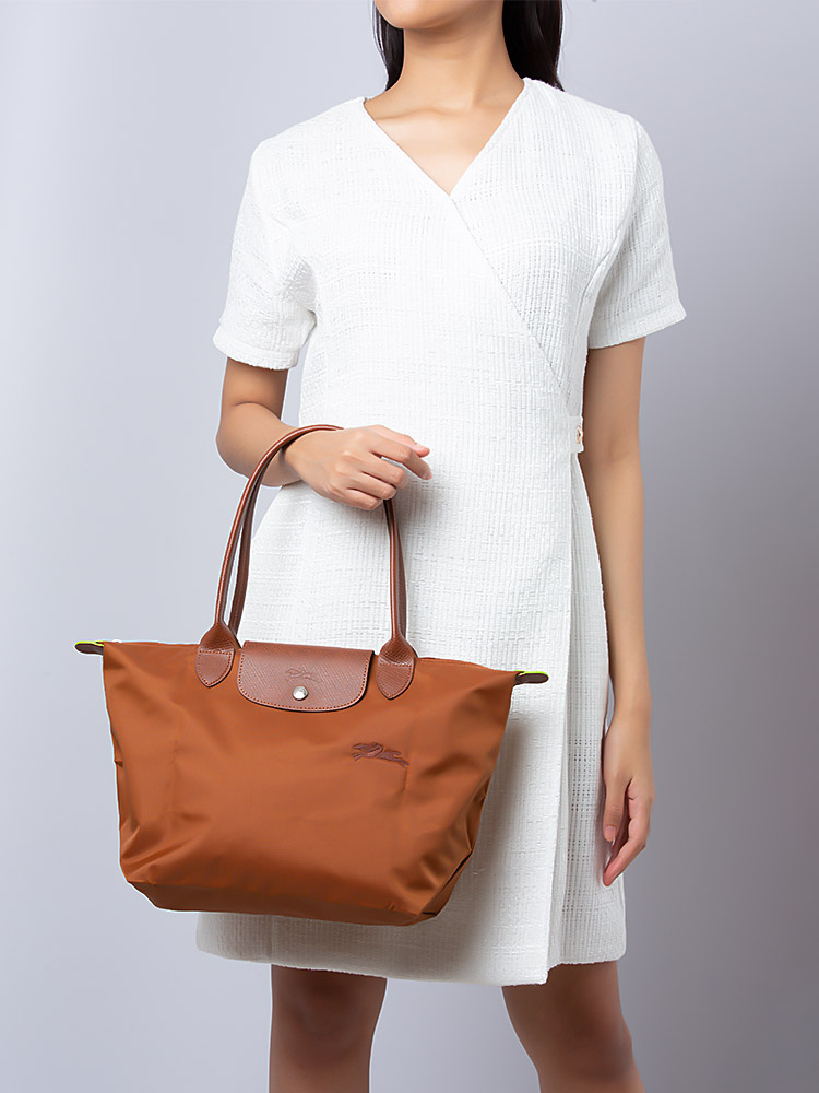 Longchamp Le Pliage Green Medium LH Cognac