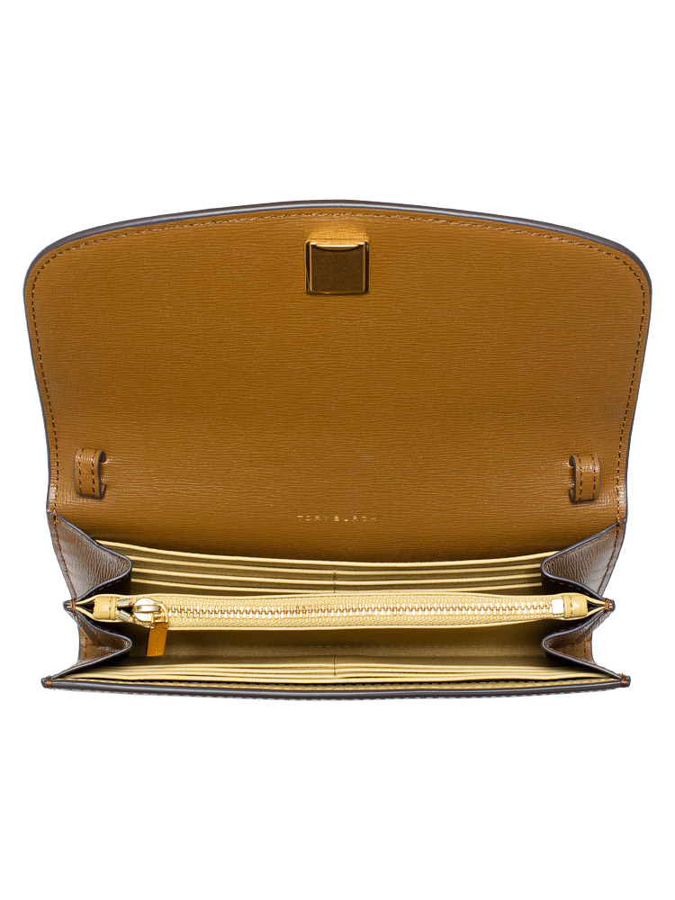 Tory Burch Robinson Chain Wallet Bistro Brown