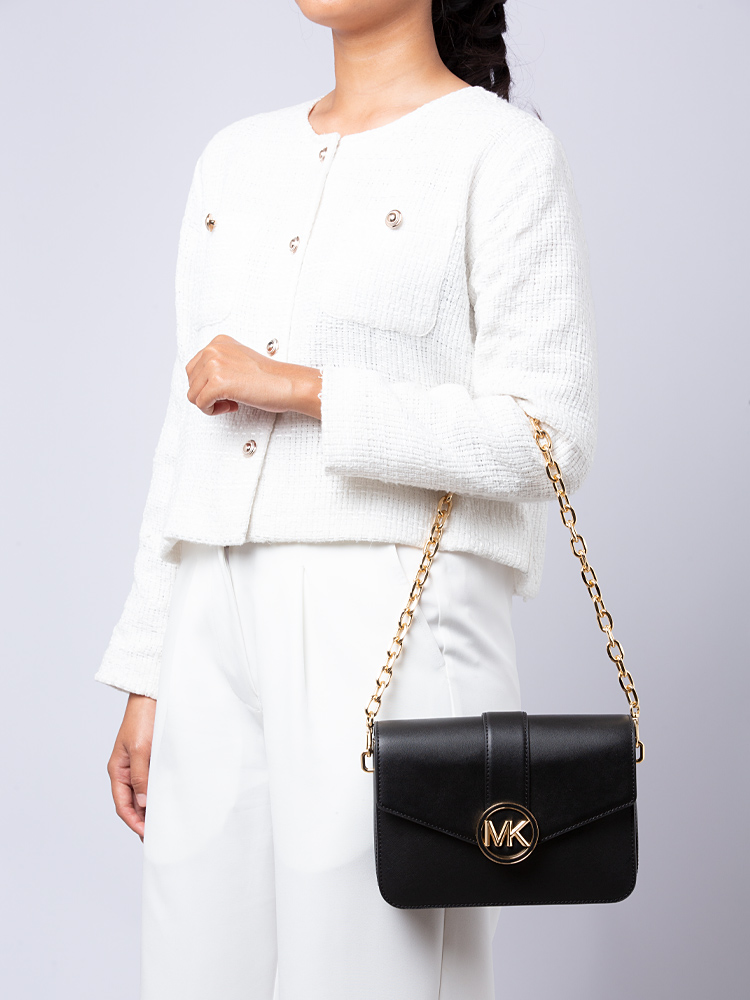 Michael Kors Carmen Medium Convertible Shoulder Bag Black