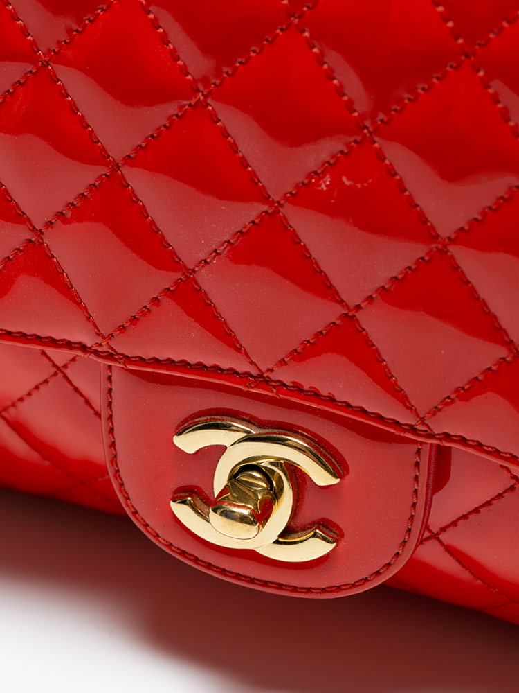 Chanel Limited Edition Valentine Charms Medium Classic Flap Bag Red
