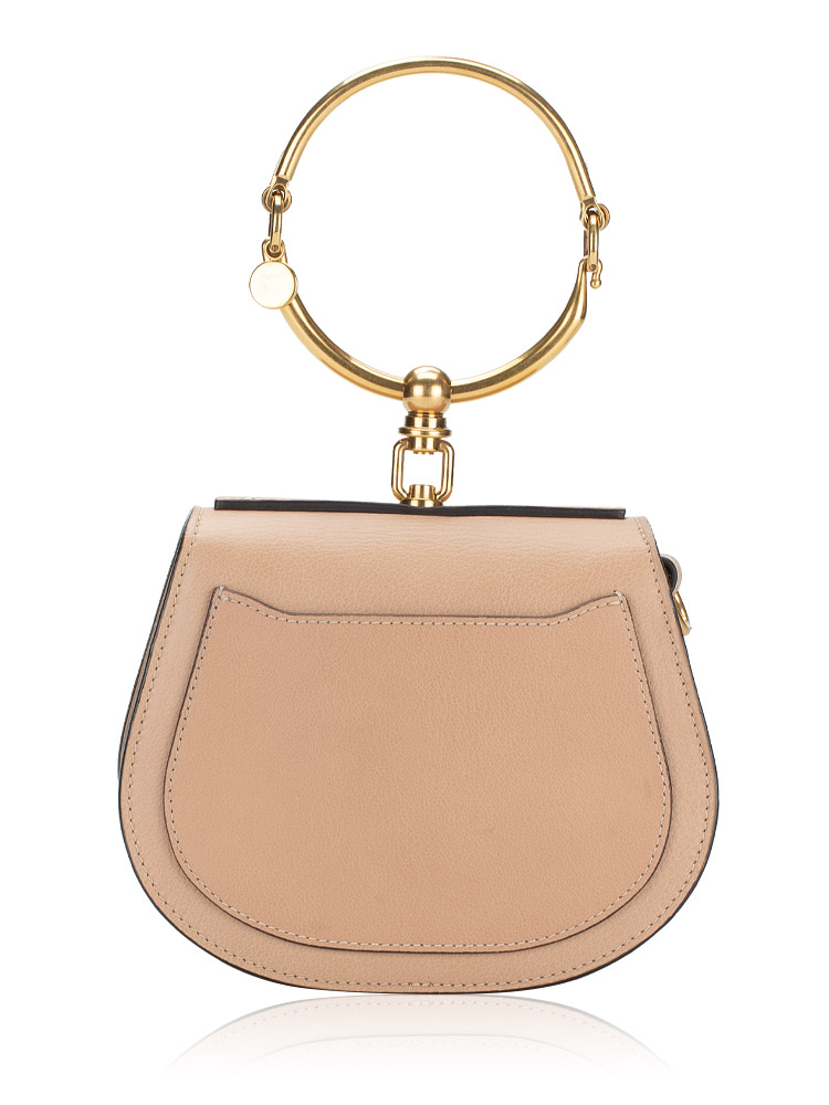 Chloe Calfskin Suede Small Nile Bracelet Bag Biscotti Beige