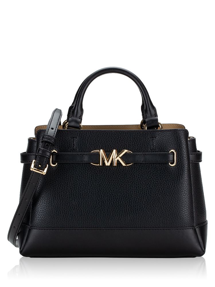 Michael Kors Reed Leather Small Belted Satchel Black