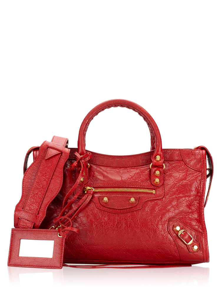 Balenciaga Classic Gold Small City Rouge Rubis