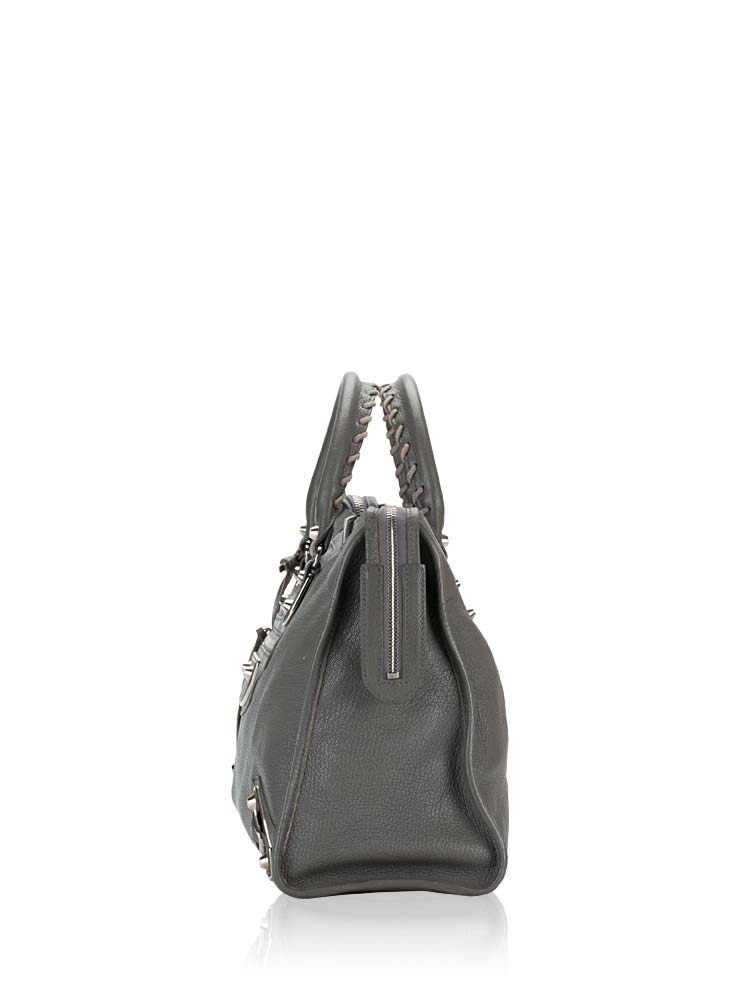 Balenciaga Silver Metallic Edge City Gris Acier