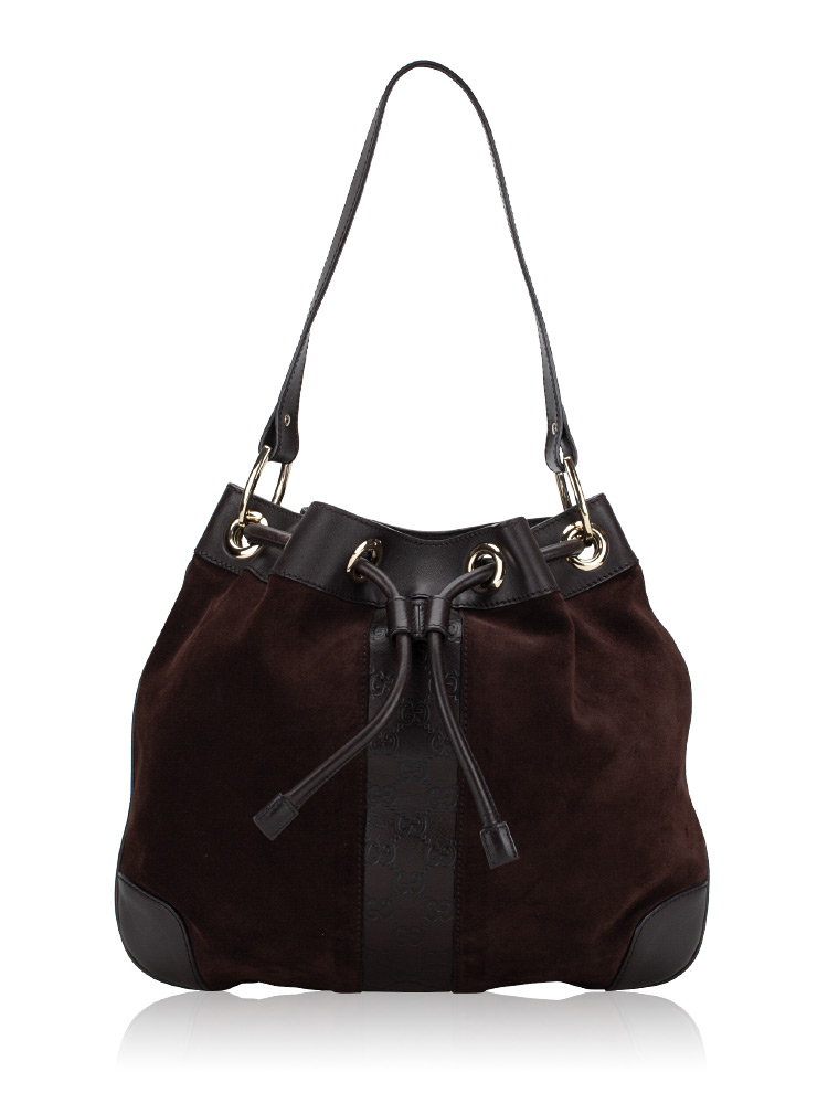 J2HL Coach 1011 Small Town Bucket Bag in Black / Oxblood Polished Pebble  Leather - Women's Shoulder Bag with Detachable Sling