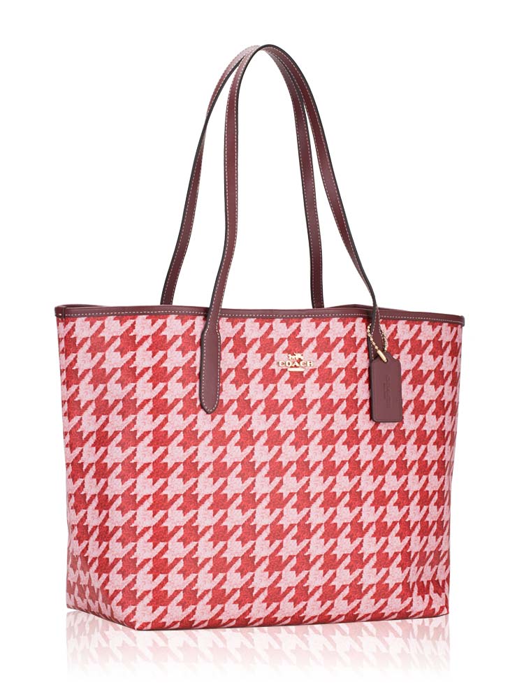 Coach reversible city tote pink top