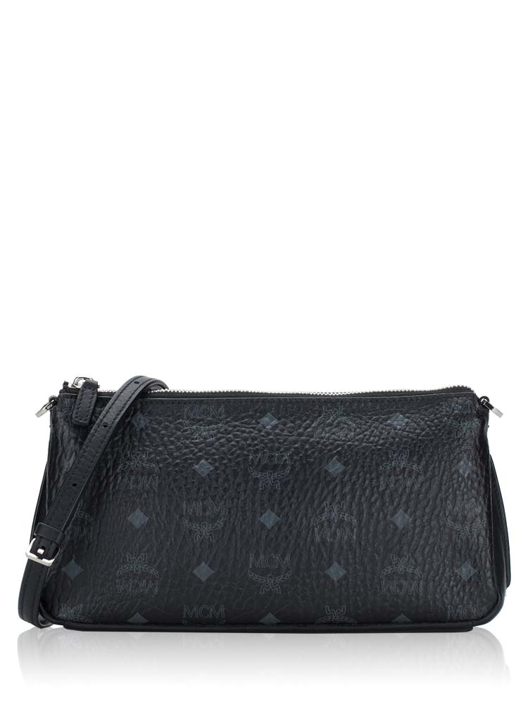 Mcm Visetos Millie Zip Crossbody Black