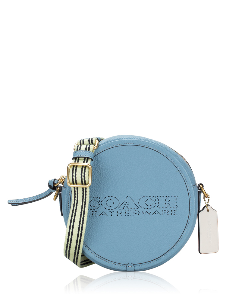 Coach C3427 Kia Circle Leather Crossbody Light Blue